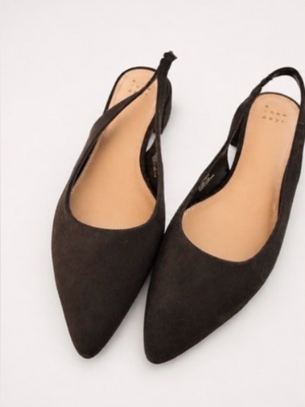 a new day Black Pointed Slingback Flats